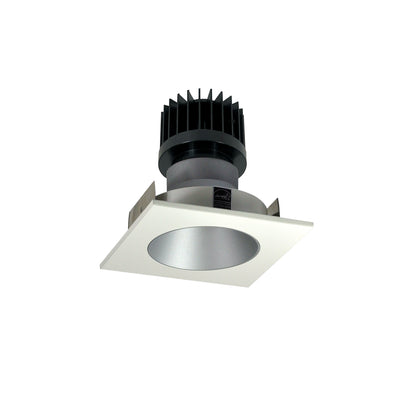 Nora Lighting 4" Iolite LED Square Reflector with Round Aperture, 1000lm / 14W, 2700K, Haze Reflector / Matte Powder White Flange NIO-4SNDC27XHZMPW/10