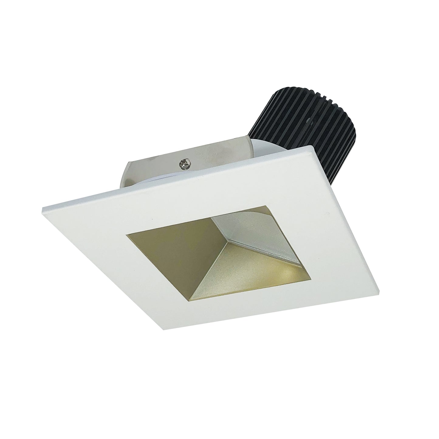 Nora Lighting 4" Iolite LED Square Wall Wash, 1000lm / 14W, 2700K, Champagne Haze Reflector / Matte Powder White Flange NIO-4SW27XCHMPW/10