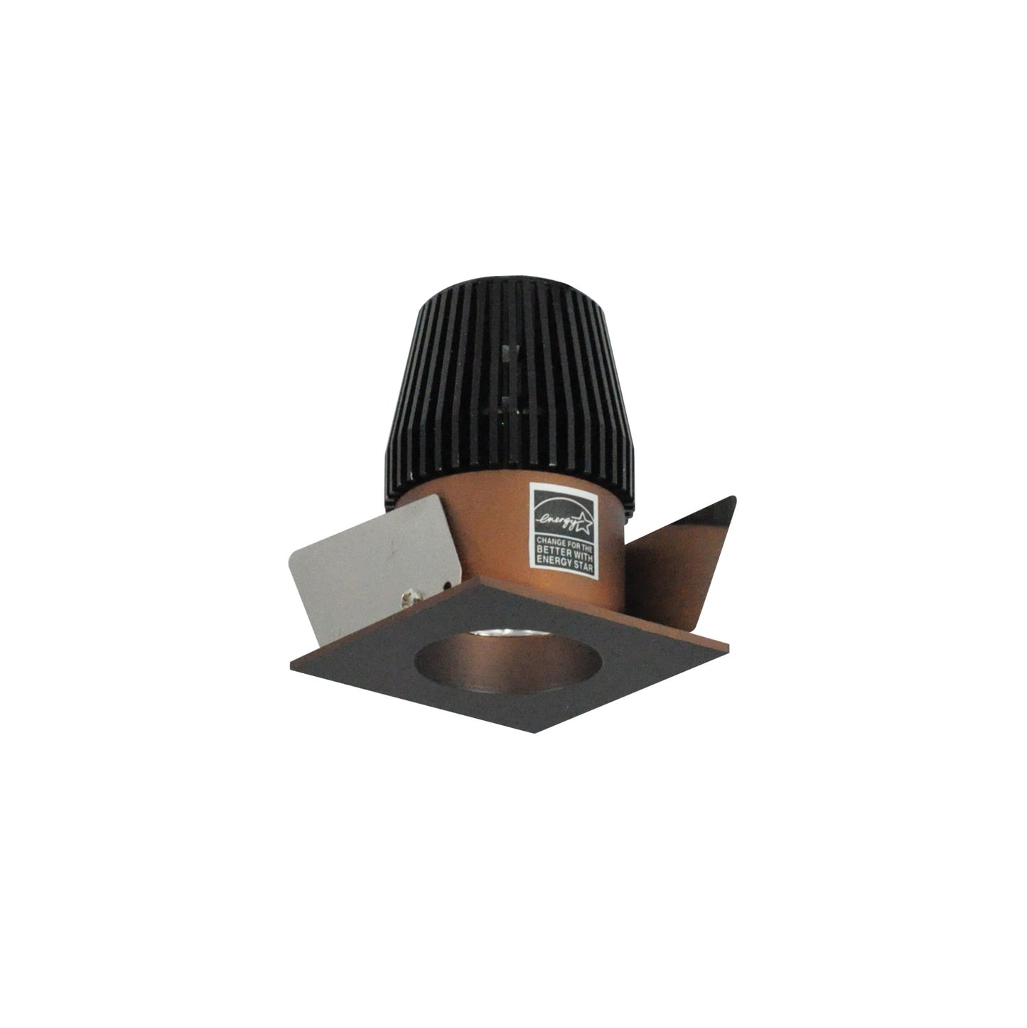 Nora Lighting 1" Iolite LED NTF Square Reflector with Round Aperture, 600lm, 3500K, Bronze Reflector / Bronze Flange NIO-1SNG35XBZ
