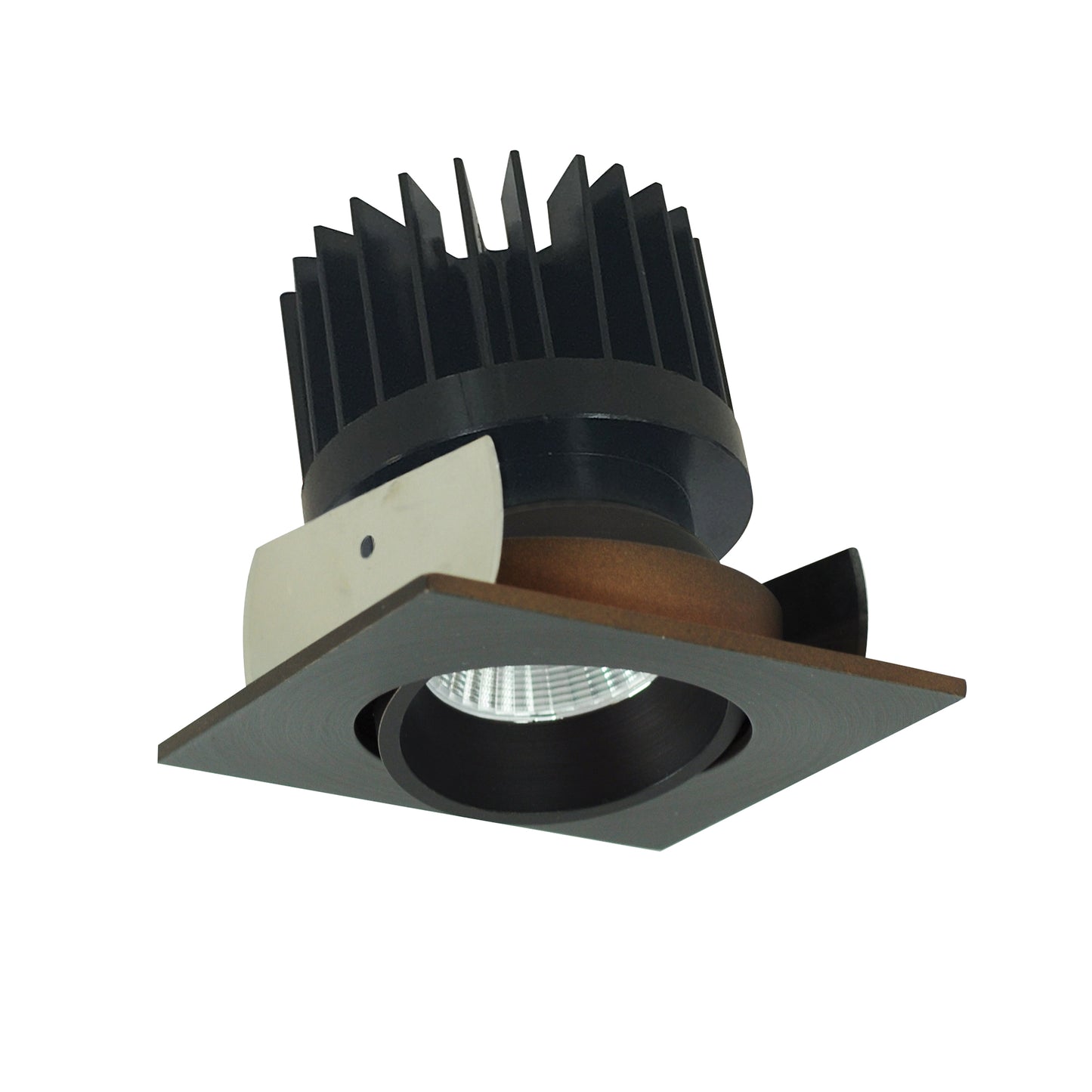 Nora Lighting 2" Iolite LED Square Adjustable Cone Reflector, 1500lm/2000lm/2500lm (varies by housing), 3000K, Bronze Reflector / Bronze Flange NIOB-2SC30XBZ/HL