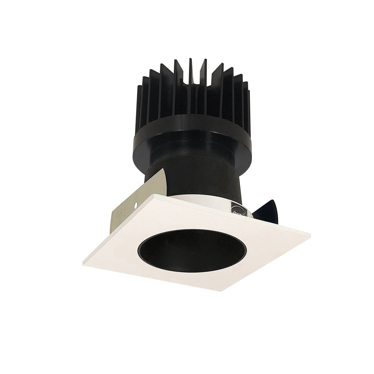 Nora Lighting 2" Iolite LED Square Reflector with Round Aperture, 1500lm/2000lm/2500lm (varies by housing), 2700K, Black Reflector / White Flange NIOB-2SNDC27XBW/HL