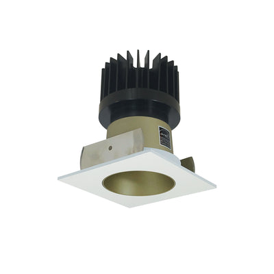 Nora Lighting 2" Iolite LED Square Reflector with Round Aperture, 1500lm/2000lm/2500lm (varies by housing), 2700K, Champagne Haze Reflector / Matte Powder White Flange NIOB-2SNDC27XCHMPW/HL