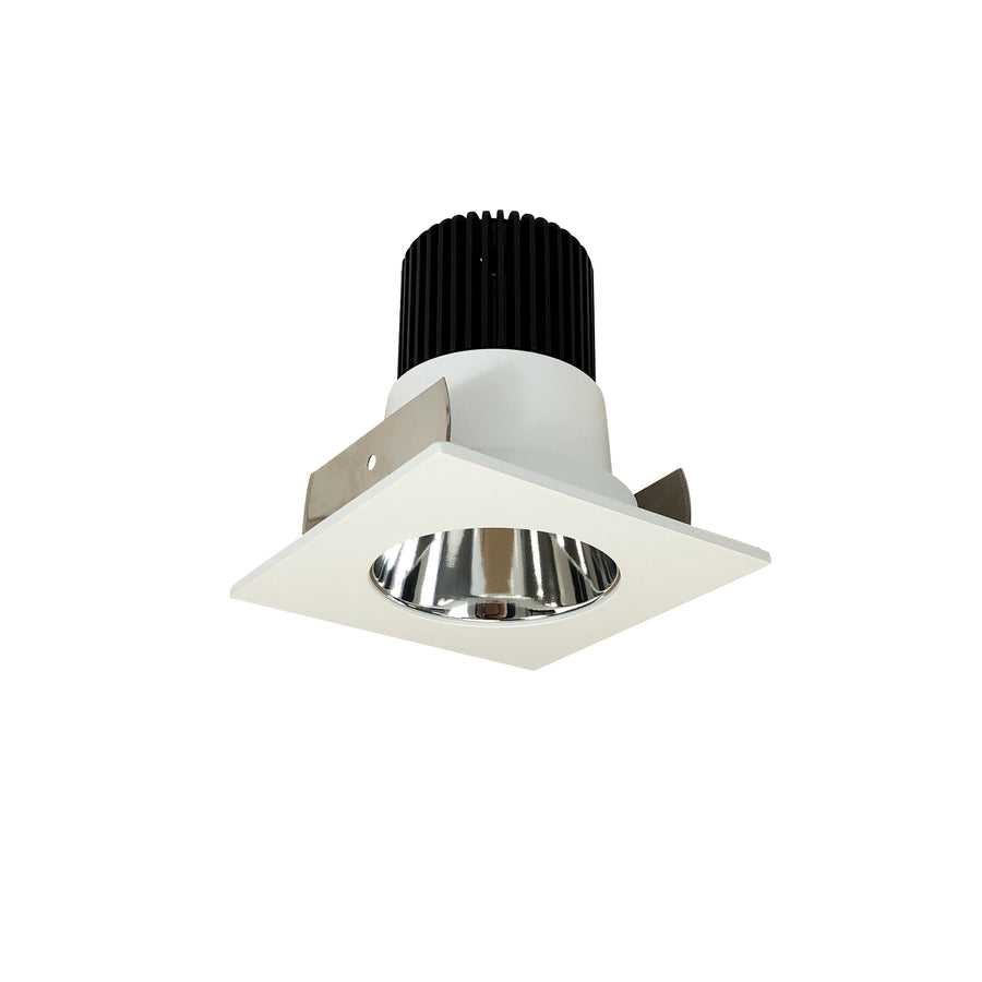 Nora Lighting 2" Iolite LED Square Reflector with Round Aperture, 1000lm / 14W, 4000K, Specular Clear Reflector / Matte Powder White Flange NIOB-2SNDC40XCMPW/10