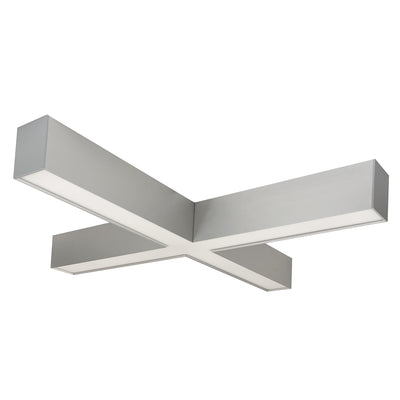 Nora Lighting X Shaped L-Line LED Indirect/Direct Linear, 6028lm / Selectable CCT, Aluminum finish   NLUD-X334A