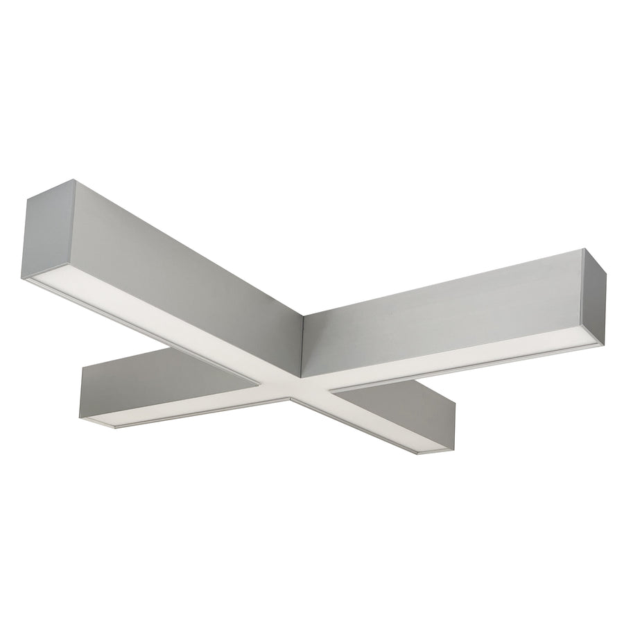 Nora Lighting X Shaped L-Line LED Indirect/Direct Linear, 6028lm / Selectable CCT, Aluminum finish   NLUD-X334A