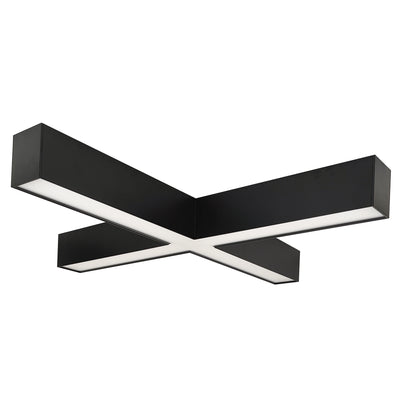 Nora Lighting X Shaped L-Line LED Indirect/Direct Linear, 6028lm / Selectable CCT, Black finish   NLUD-X334B