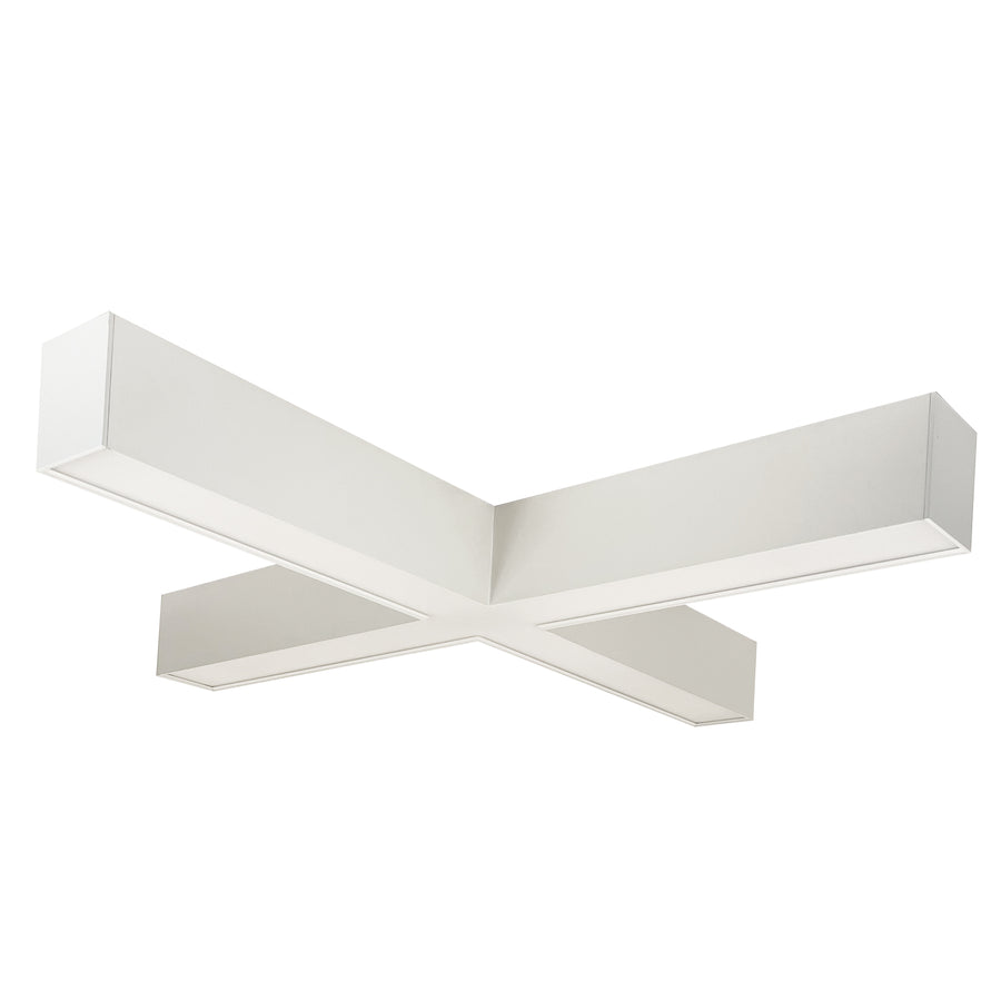 Nora Lighting X Shaped L-Line LED Indirect/Direct Linear, 6028lm / Selectable CCT, White finish   NLUD-X334W