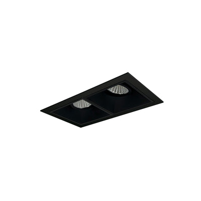 Nora Lighting Iolite MLS 2-Head Trim Set, Black Flange, 3500K, 1000lm, Black Adj. Gimbal/Wall Wash Trims NMIOT-12-B-GW-35X-10-B