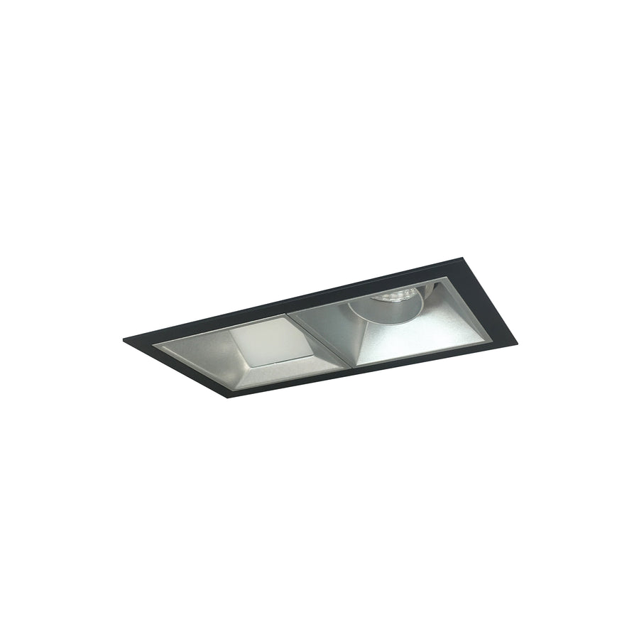 Nora Lighting Iolite MLS 2-Head Trim Kit, Black Flange, 3500K, 1000lm, Haze Wall Wash Trims NMIOT-12-B-WW-35X-10-HZ