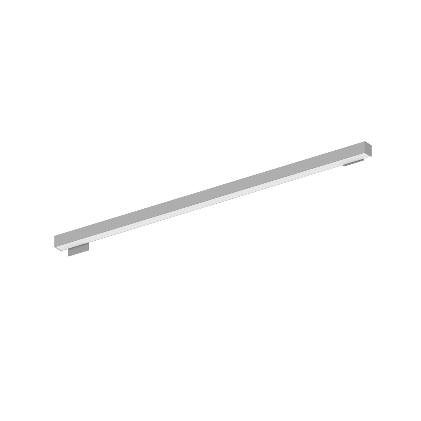 Nora Lighting 8' L-Line LED Wall Mount Linear, 8400lm / 3000K, 4"x4" Left Plate & 4"x4" Right Plate, Left Power Feed, Aluminum Finish   NWLIN-81030A/L4P-R4