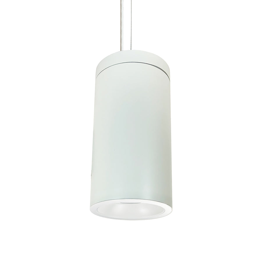 Nora Lighting 6" Cobalt Cable Mount Cylinder, White, 1000L, 4000K, Matte Powder White Reflector, 120V Triac/ELV/0-10V & 277V 0-10V Dimming   NYLD2-6C10140MPWW4AC