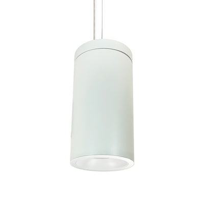 Nora Lighting 6" Cobalt Cable Mount Cylinder, White, 1000L, 3500K, Matte Powder White Reflector, 120V Triac/ELV/0-10V & 277V 0-10V Dimming   NYLD2-6C10135MPWW4AC