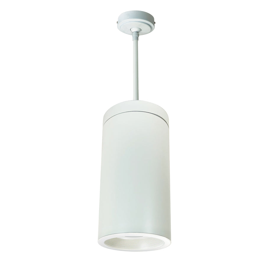 Nora Lighting 6" Cobalt Pendant Mount Cylinder, White, 1000L, 3000K, Matte Powder White Reflector, 120V Triac/ELV Dimming   NYLD2-6P10130MPWW