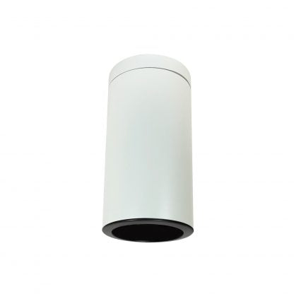 Nora Lighting 6" Cylinder, White, Surface Mount, Incandescent, Refl., Black   NYLI-6SI1BBW