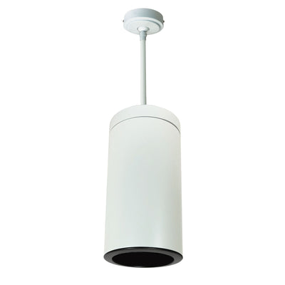 Nora Lighting 6" Cylinder, White Pendant Mount, Incandescent, Refl., Black   NYLI-6PI1BBW