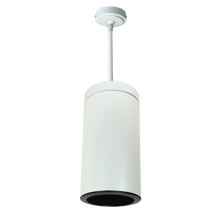 Nora Lighting 6" Cylinder, White Pendant Mount, Incandescent, Refl., Black   NYLI-6PI1BBW