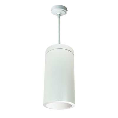 Nora Lighting 6" Cylinder, White, Pendant Mount, 18W Med. Base, Refl, White   NYLI-6PL181WWW