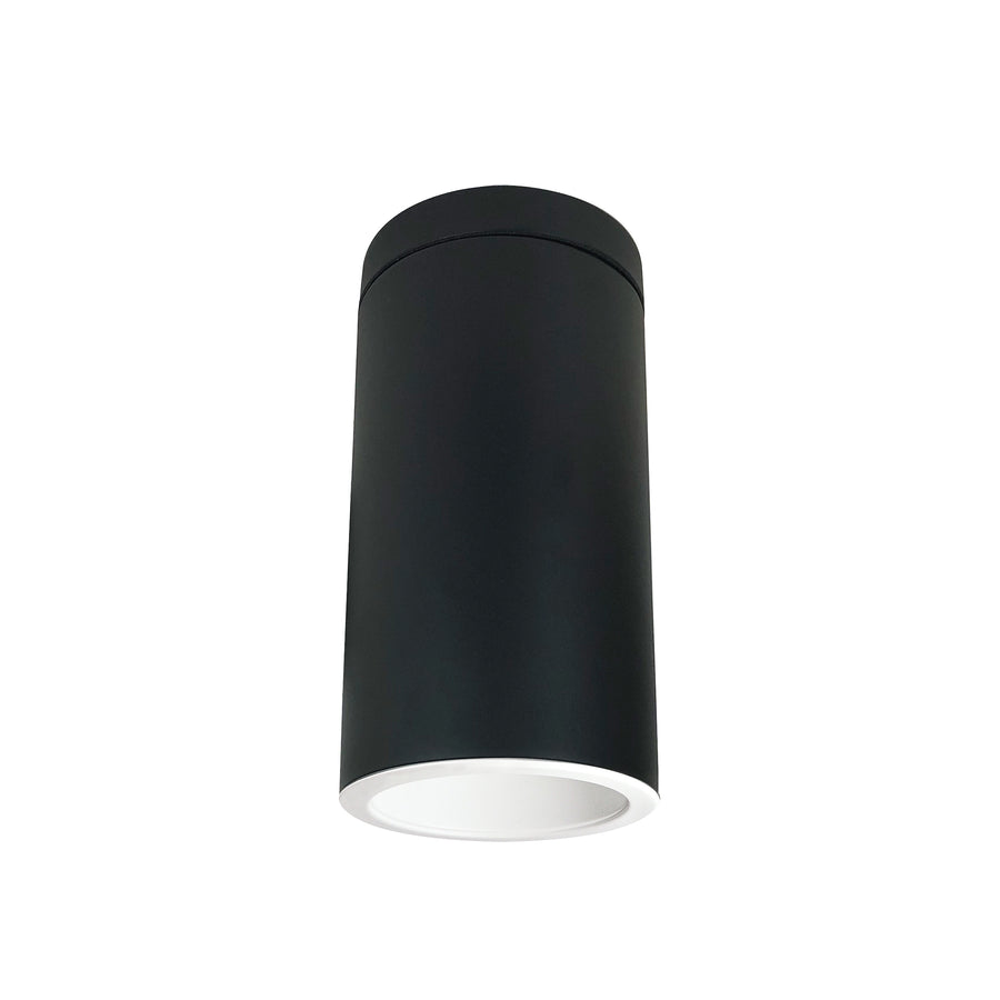 Nora Lighting 6" Cylinder, Black, Surface Mount, 25W Med Base LED, Ref., White   NYLI-6SL251WWB