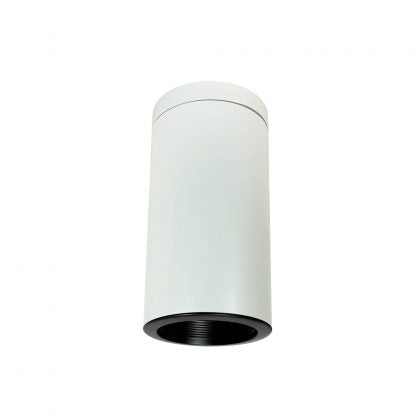 Nora Lighting 6" Cylinder, White, Surface Mount, Incandescent, Baf., Black   NYLI-6SI2BBW