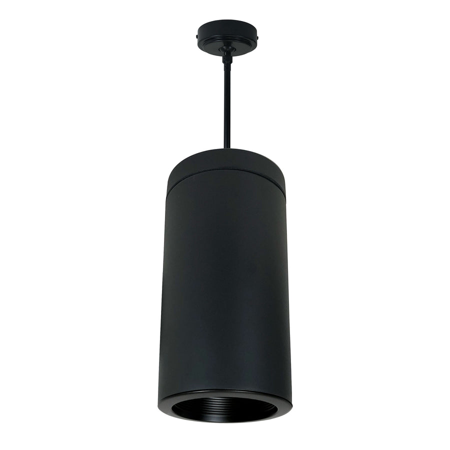 Nora Lighting 6" Cylinder, Black, Pendant Mount, Incandescent, Baf., Black   NYLI-6PI2BBB