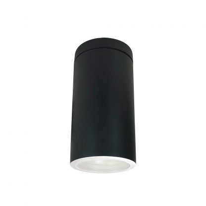 Nora Lighting 6" Cylinder, Black, Surface Mount, Incandescent, Baf., White   NYLI-6SI2WWB