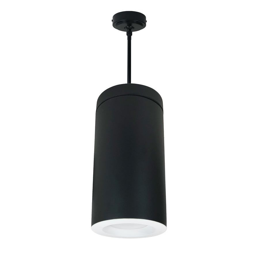 Nora Lighting 6" Onyx Pendant Mount Black Cylinder, 1100lm, Tunable White, White Reflector, 120V Triac/ELV Dimming   NYLO-6PTW111WWB