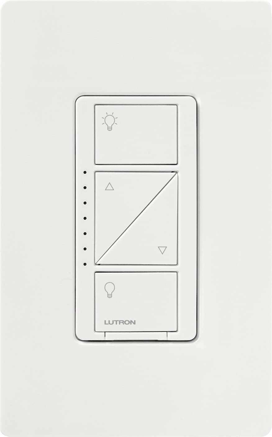 Lutron Caseta Original In-Wall Smart Dimmer Switch PRO, Neutral Optional, 250W LED or 1000VA, MLV, 120V, Single-Pole/3-Way, PD-10NXD-WH, White