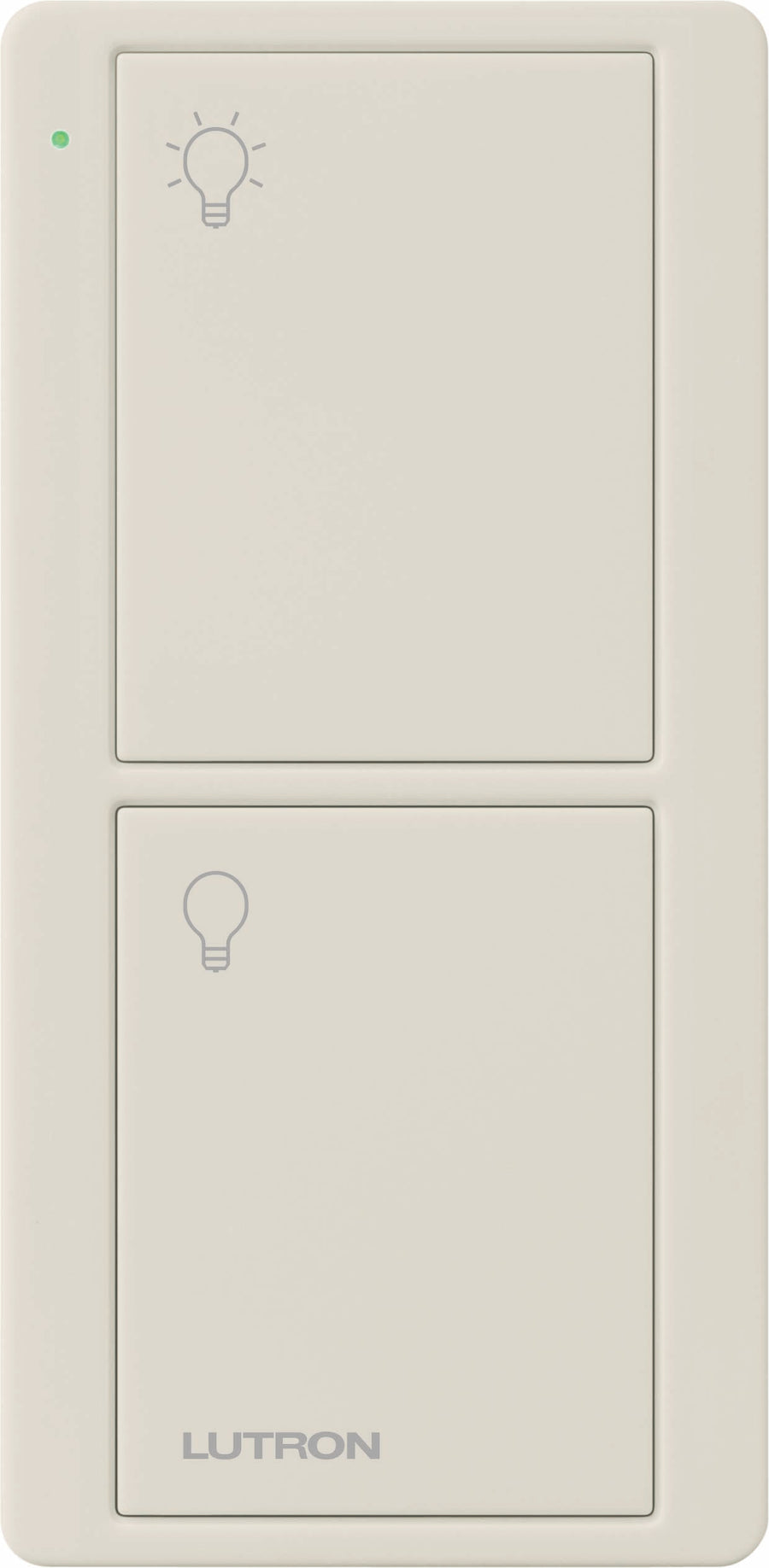 Lutron 2-Button Pico Smart Remote, with Light Icons, PJ2-2B-GLA-L01, Light Almond