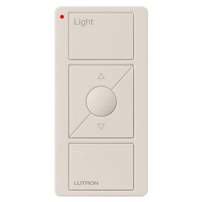 Lutron 3-Button with Raise/Lower and Preset, Pico Smart Remote, with Light Icons, Light Almond, with Retail Packaging, PJ2-3BRL-LA-L01R