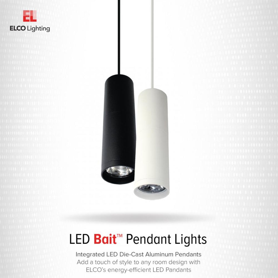 Elco Lighting LED Diecast Pendant, 40W, 3000K, All White, EDL8340W