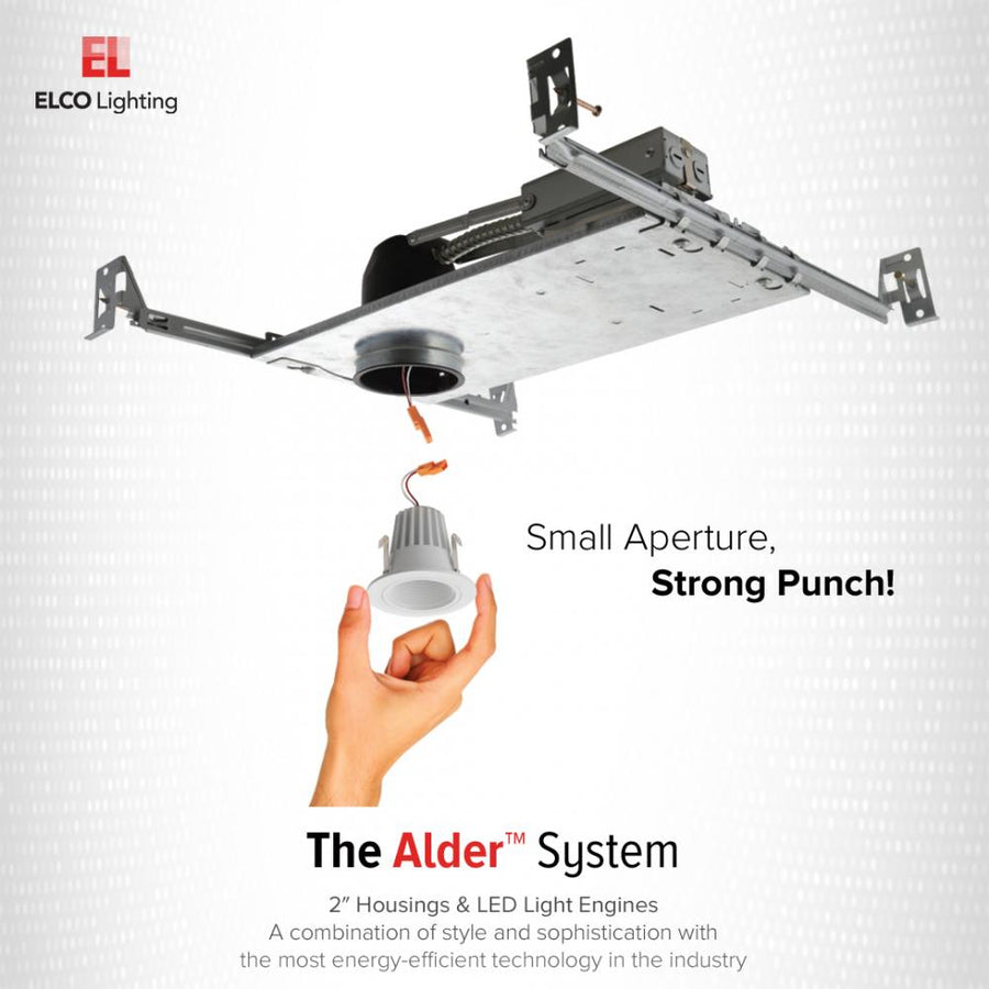 Elco Lighting 2" Square Adjustable LED Gimbal, 11W, 3000K, White, E219C0730W