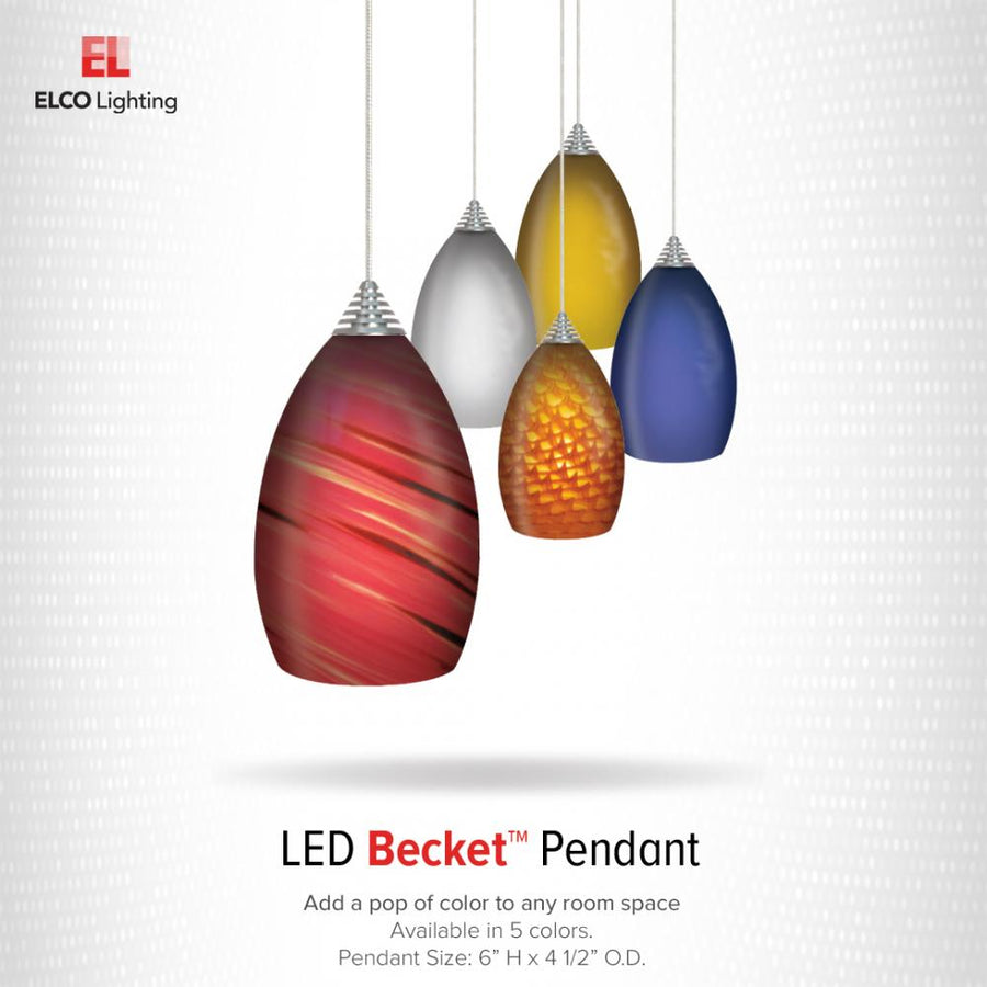 Elco Lighting LED Becket Glass Pendant, 5W, 3000K, Autumn, EDL62N-AU