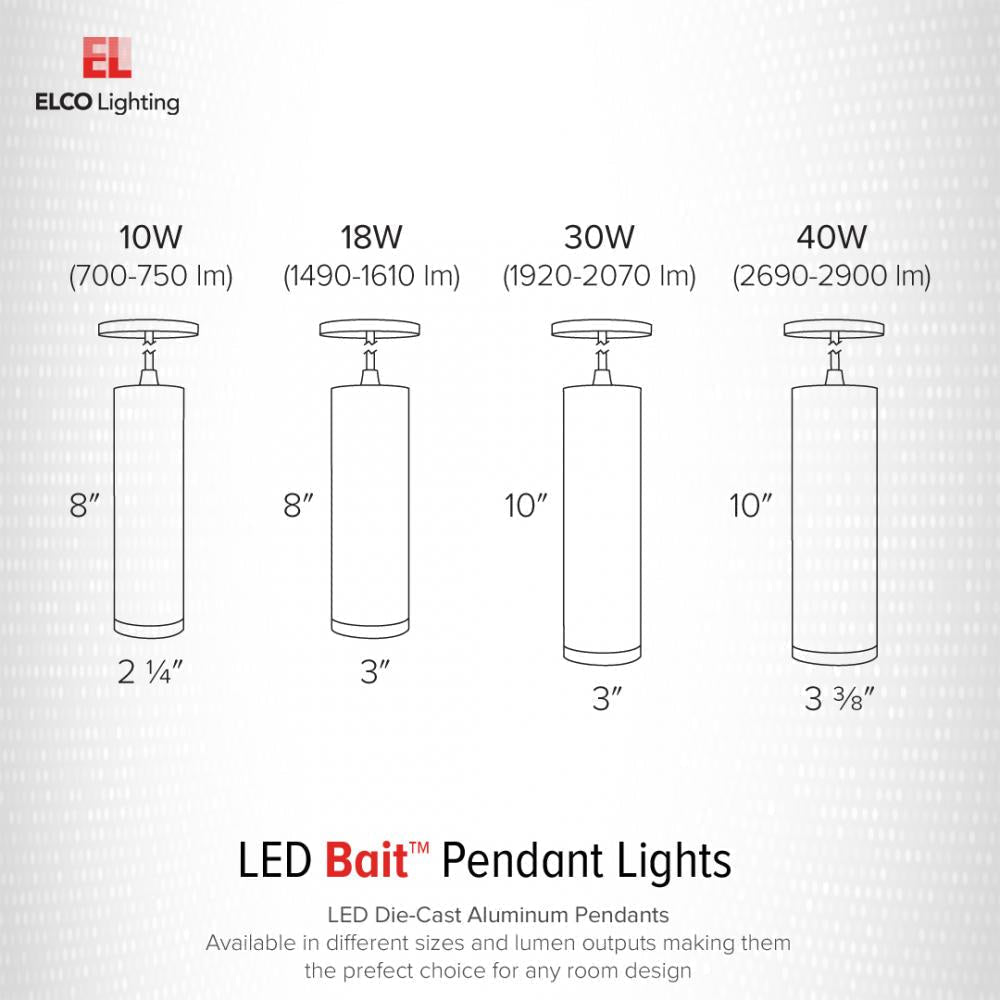 Elco Lighting 18W LED PENDANT 3000K  -  EDL8130B