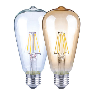 Westgate Mfg ST19 LED Bulb, 5W, 2200K, E26, Amber Glass, ST19-FLA-5W-22K-D-AM
