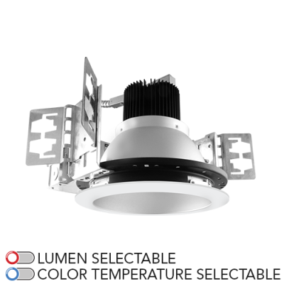 Rayon 6" Builders Plus LED Commercial Downlight RBC6-LS2-CTS-UNV-D-H-W-FN