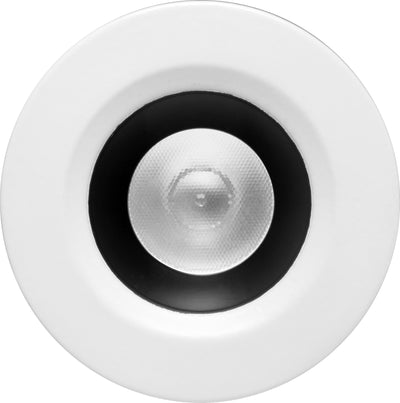 Elco Lighting Oak System Trim Ring, 1 In., Round, Black with White Trim, RM1B