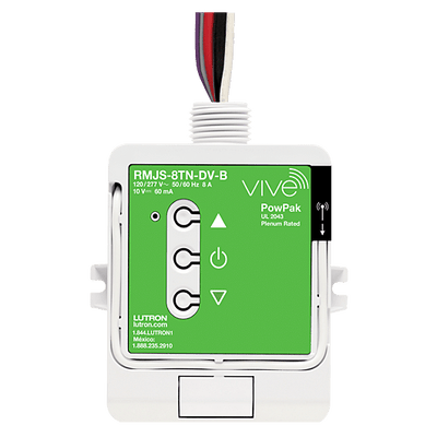 Lutron PowPak 0-10V Dimming Module, 60mA, 8A, 120/277V, RMJS-8TN-DV-B