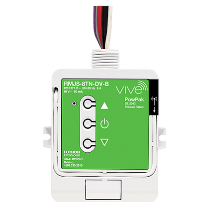 Lutron PowPak 0-10V Dimming Module, 60mA, 8A, 120/277V, RMJS-8TN-DV-B