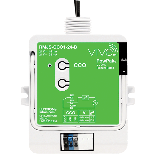 Lutron Energi Tripak Powpak Load Controller, Contact Closure Output Module, (1) Contact Closure Output, 1A @ 24 V Ac or 0.5A @ 24 V Dc Max, Vive Enabled, RMJS-CCO1-24-B