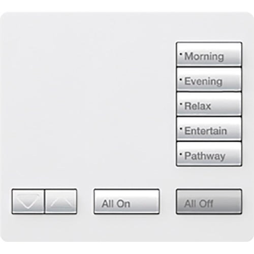 Lutron RadioRA 2 Tabletop Keypad, 5 Button, Raise/Lower, Snow, RR-T5RL-SW
