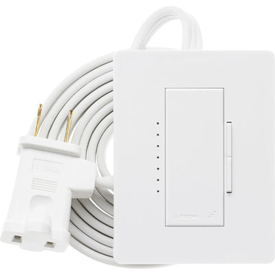 Lutron RadioRA 2 Table Lamp Dimmer, 300W, 120V, Snow, RRD-3LD-SW