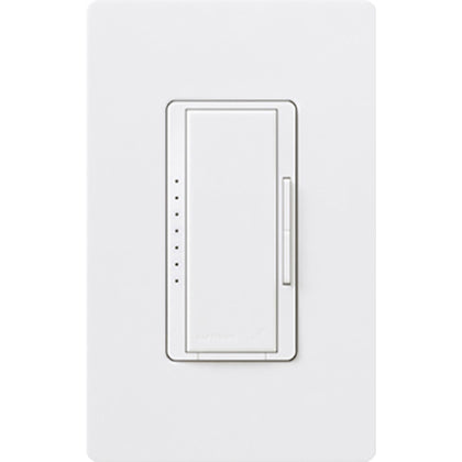 Lutron Maestro RF Dimmer, Works with RA2 Select/RA3 Systems, 150W LED/600VA MLV, Single Pole/Multi-Location,Neutral Required, 120V, RRD-6ND-WH, White