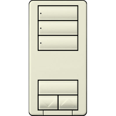 Lutron seeTouch LED+ Hybrid Keypad, Works with RA3 Systems, 100W LED, 3 Scene with 1 Raise/Lower, Neutral Required, 120V, RRD-HN3S-BI, Biscuit