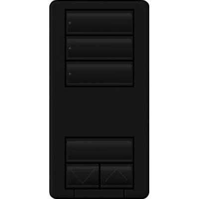 Lutron seeTouch LED+ Hybrid Keypad, Works with RA3 Systems, 100W LED, 3 Scene with 1 Raise/Lower, Neutral Required, 120V, RRD-HN3S-BL, Black