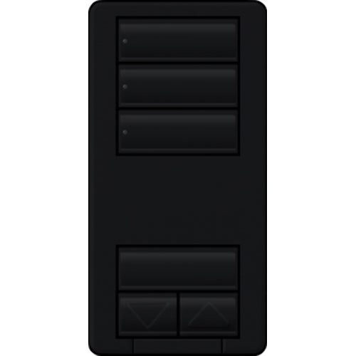 Lutron seeTouch LED+ Hybrid Keypad, Works with RA3 Systems, 100W LED, 3 Scene with 1 Raise/Lower, Neutral Required, 120V, RRD-HN3S-BL, Black