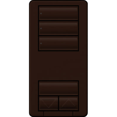 Lutron seeTouch LED+ Hybrid Keypad, Works with RA3 Systems, 100W LED, 3 Scene with 1 Raise/Lower, Neutral Required, 120V, RRD-HN3S-BR, Brown