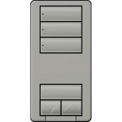 Lutron seeTouch LED+ Hybrid Keypad, Works with RA3 Systems, 100W LED, 3 Scene with 1 Raise/Lower, Neutral Required, 120V, RRD-HN3S-GR, Gray