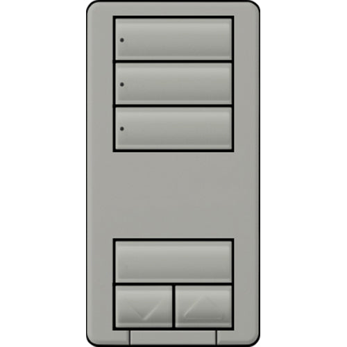 Lutron seeTouch LED+ Hybrid Keypad, Works with RA3 Systems, 100W LED, 3 Scene with 1 Raise/Lower, Neutral Required, 120V, RRD-HN3S-GR, Gray
