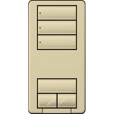Lutron seeTouch LED+ Hybrid Keypad, Works with RA3 Systems, 100W LED, 3 Scene with 1 Raise/Lower, Neutral Required, 120V, RRD-HN3S-IV, Ivory