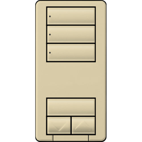 Lutron seeTouch LED+ Hybrid Keypad, Works with RA3 Systems, 100W LED, 3 Scene with 1 Raise/Lower, Neutral Required, 120V, RRD-HN3S-IV, Ivory
